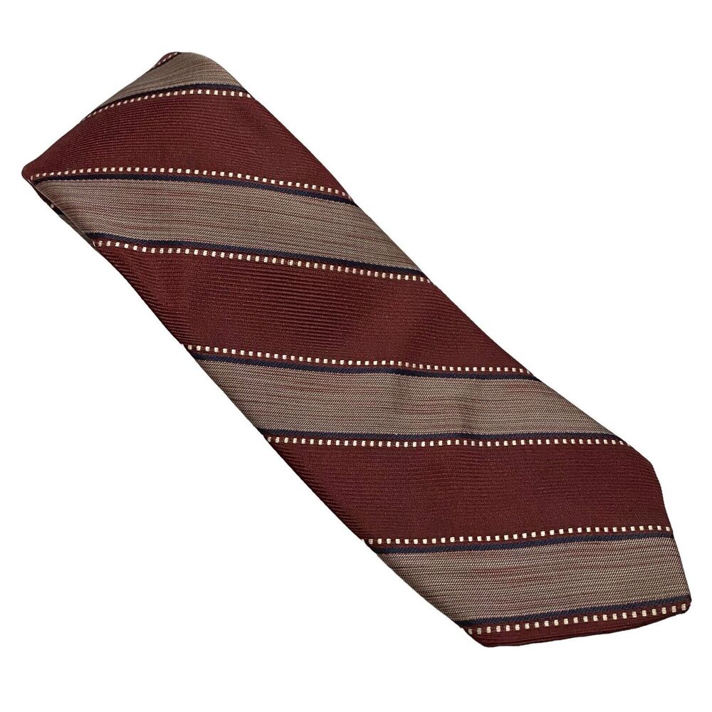 VTG Givenchy Gentlemen Paris Burgundy Stripe Men's Tie 100% Polyester
